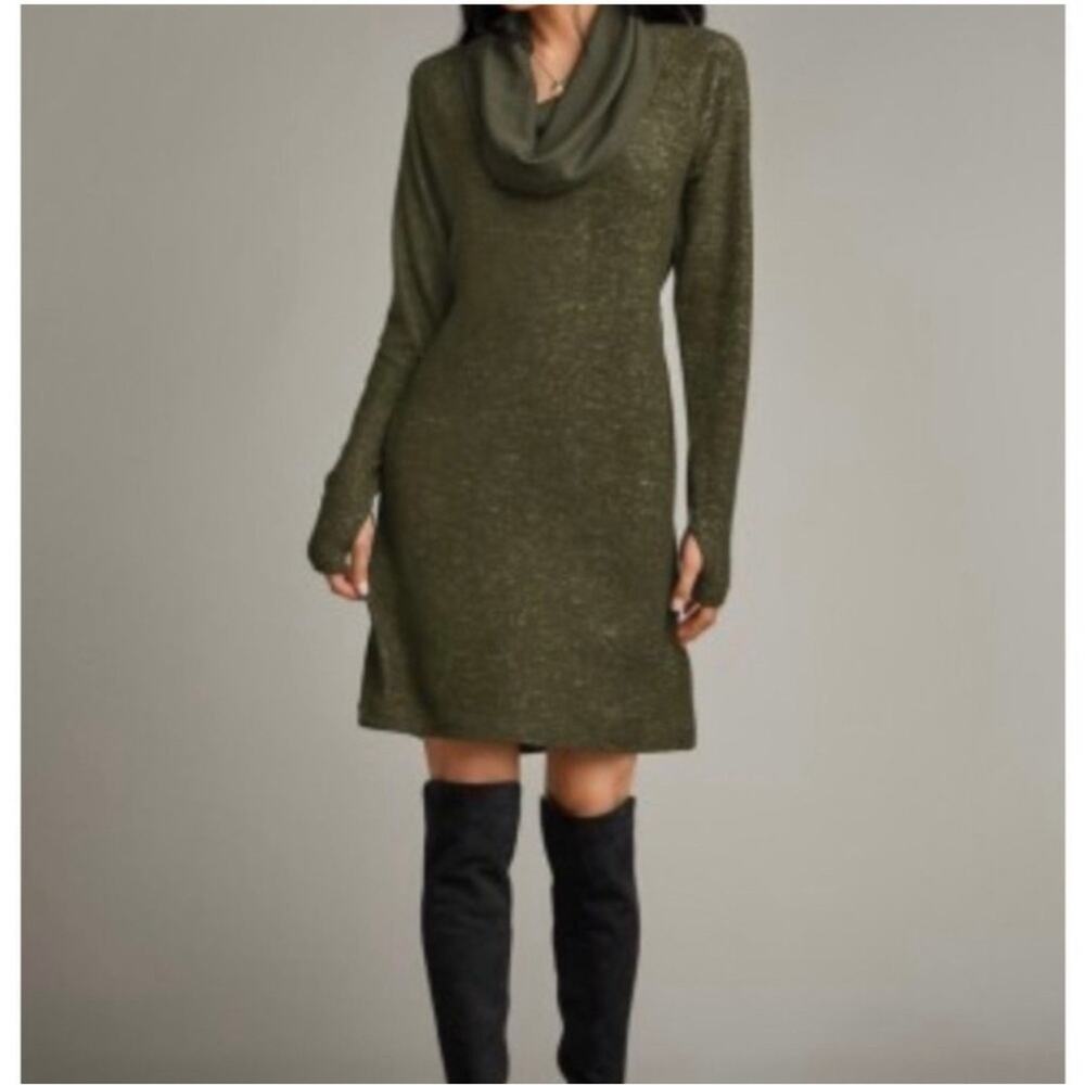 Cabi #4016 Olive Green Solace Cowl Neck Cinch Back Preppy Comfy Dress Size Small - Picture 8 of 14